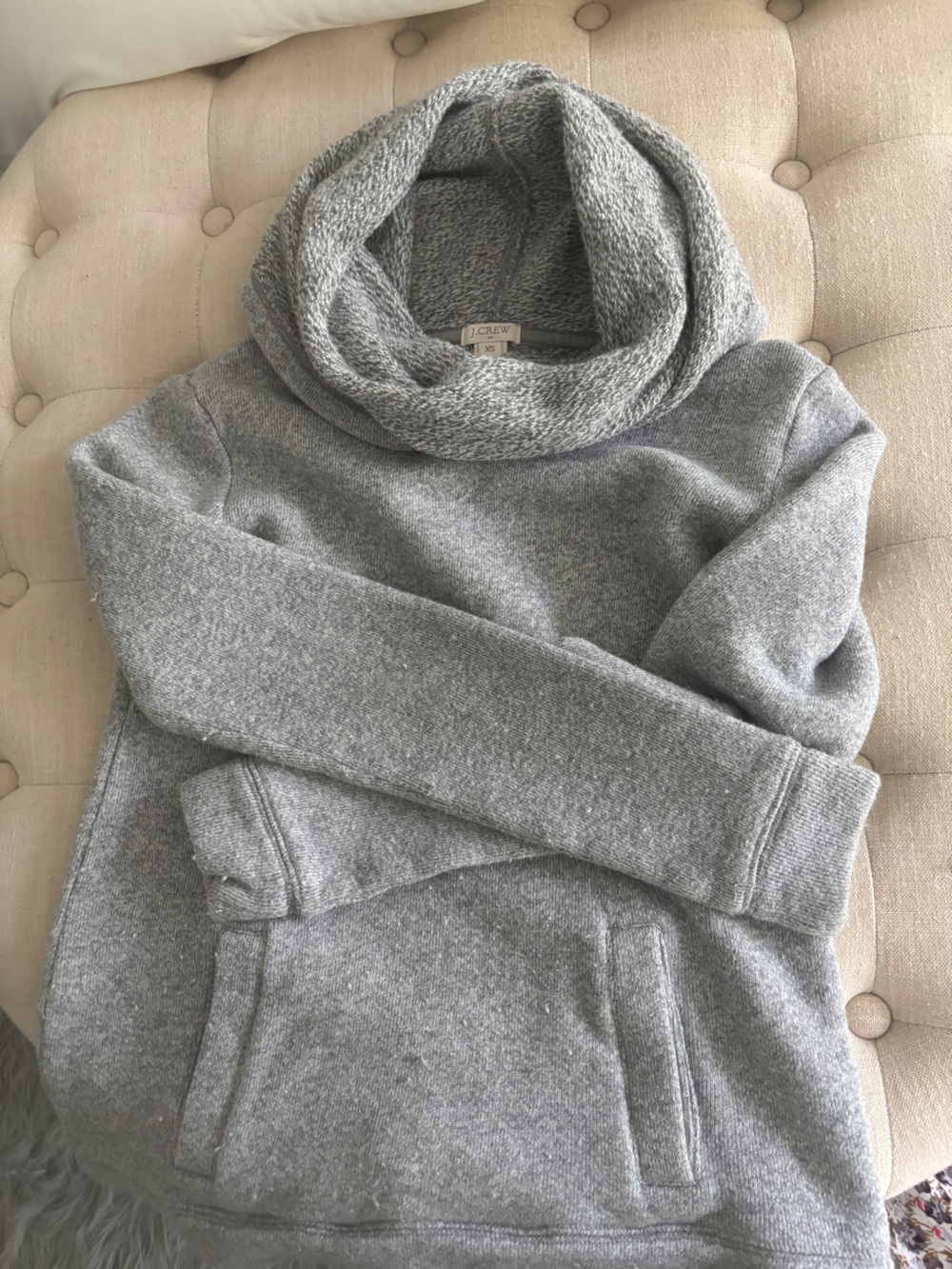 J. Crew Gray Funnel Neck Pullover Sweater